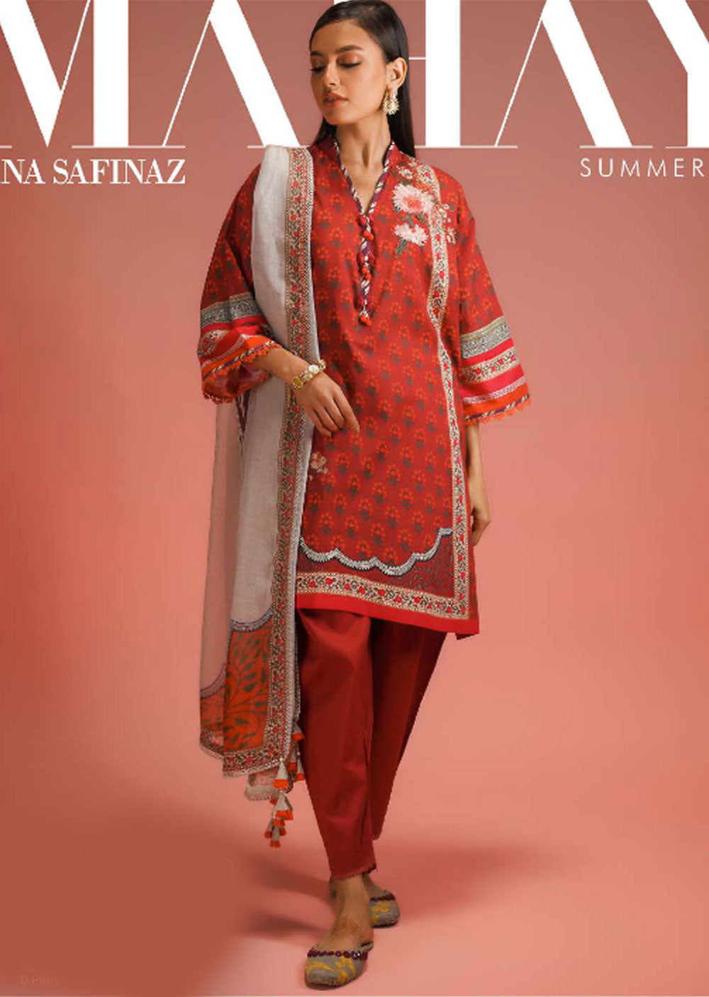 MZN-17-A - Unstitched - Mahay Summer Collection by Sana Safinaz 2023 - Memsaab Online