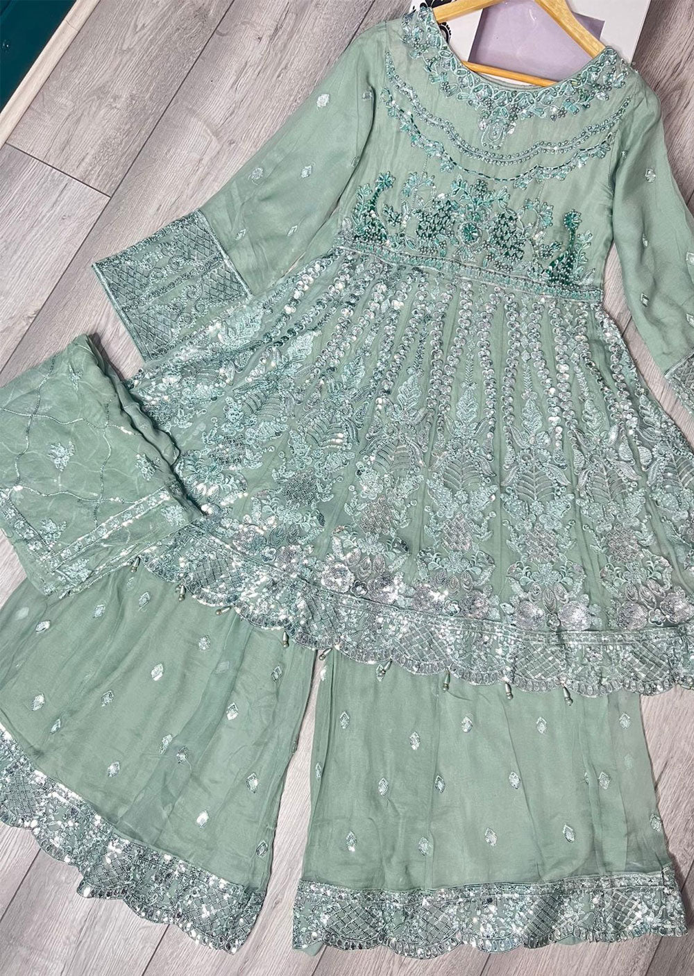 PS1800 Readymade Black Chiffon Suit - Memsaab Online