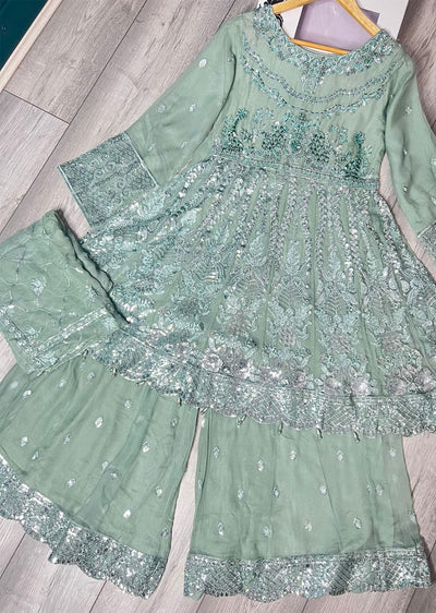 PS1800 Readymade Black Chiffon Suit - Memsaab Online