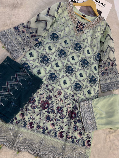 D-9991 - Readymade - Ramsha Chiffon Outfit - Memsaab Online
