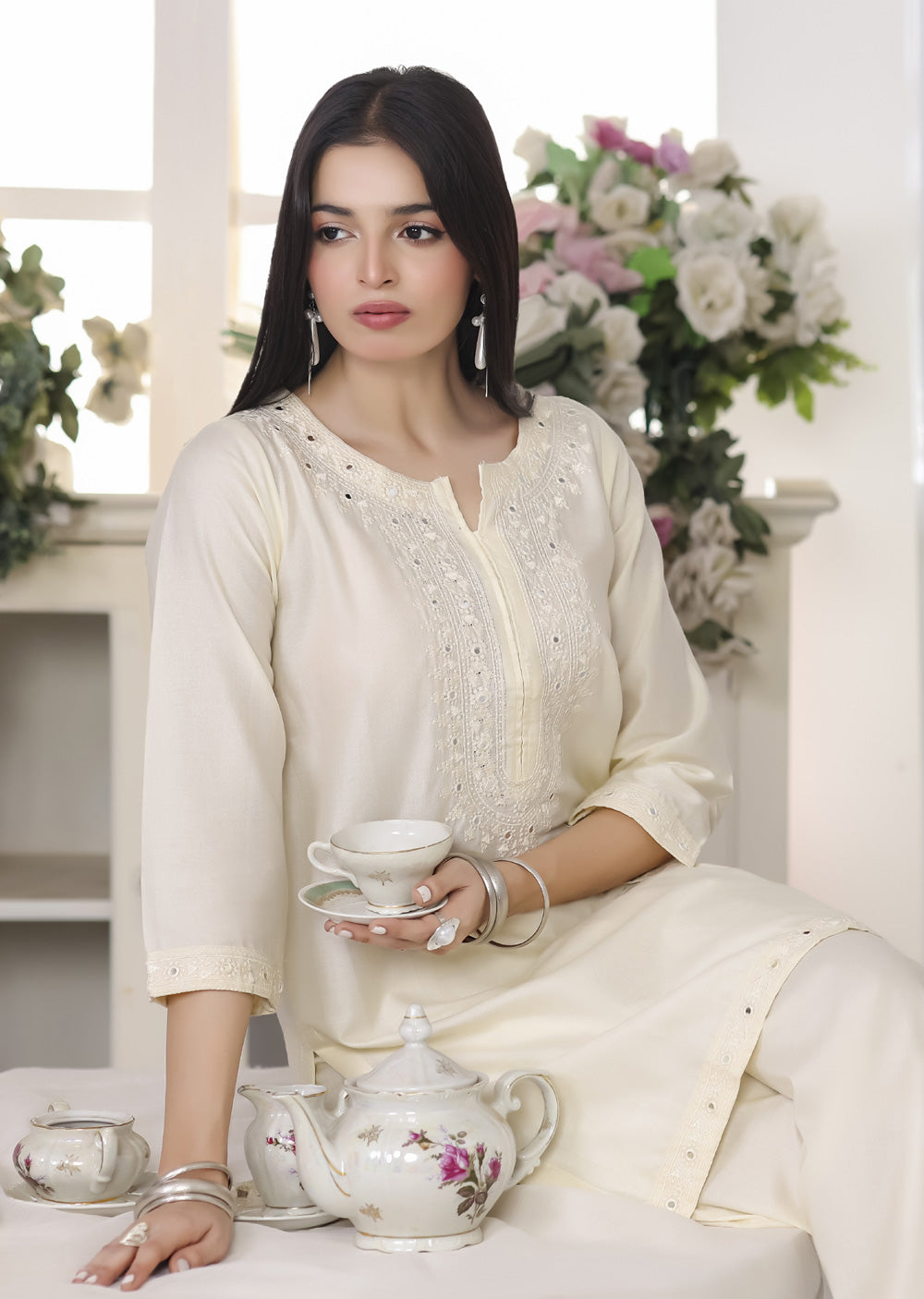 RBY-103 - RABIYA - Cotton 2 Piecce Co-ord Farshi - Memsaab Online