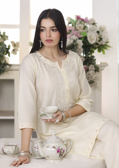 RBY-103 - RABIYA - Cotton 2 Piecce Co-ord Farshi - Memsaab Online