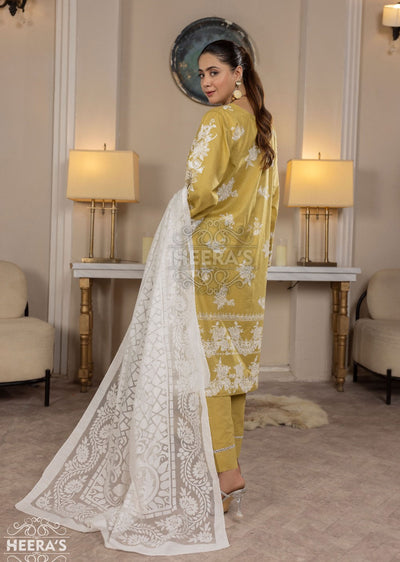 HSS-18 Readymade Mustard Lawn Suit - Memsaab Online