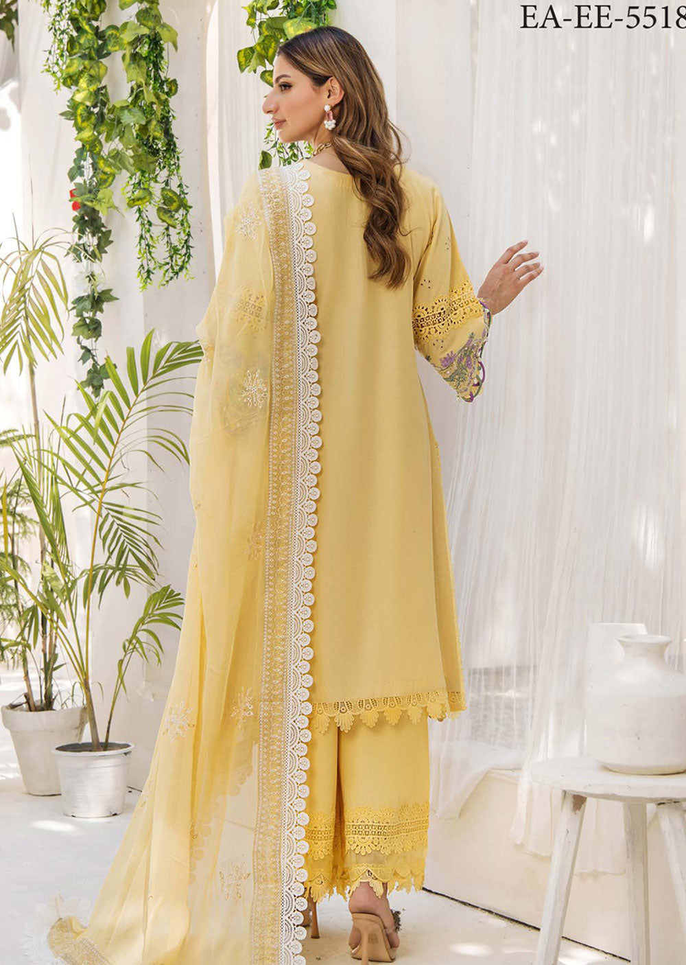 EA-EE-5518 - Unstitched - Eshaisha Eid Edit Lawn Collection 2024 - Memsaab Online