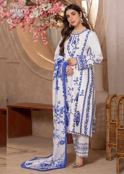 HSS-178 - Readymade - Dhanak Divine Embroidered suit by Heeras - Memsaab Online