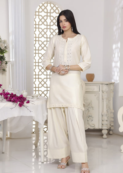 RBY-103 - RABIYA - Cotton 2 Piecce Co-ord Farshi - Memsaab Online