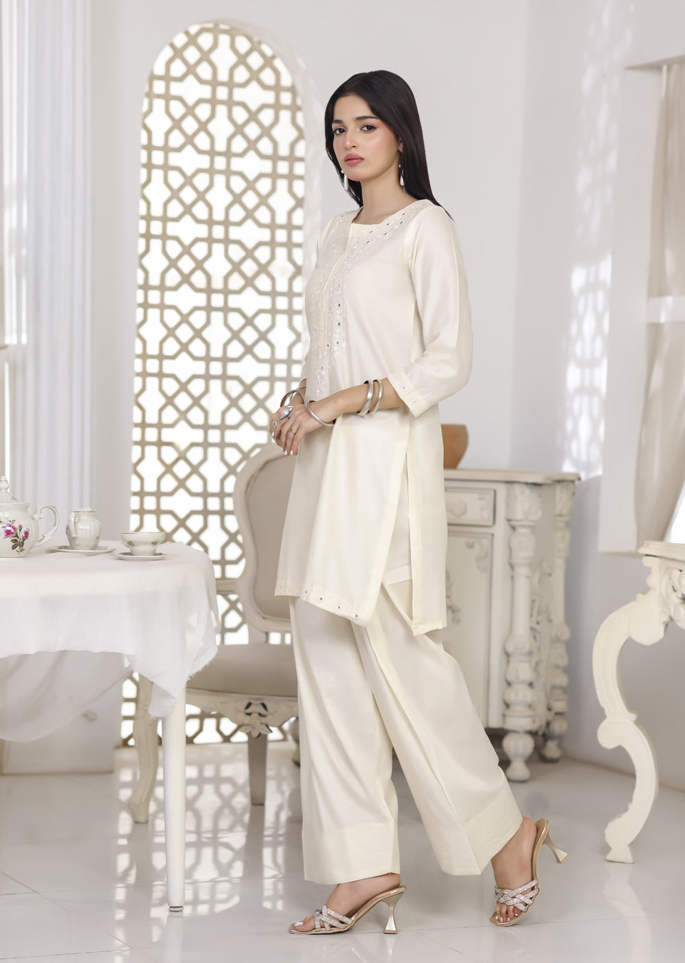 RBY-103 - RABIYA - Cotton 2 Piecce Co-ord Farshi - Memsaab Online