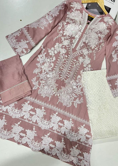 HSS-18 Readymade Pink Lawn Suit - Memsaab Online