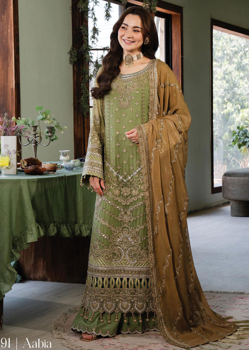 IM-191 - Aabia - Unstitched - Naina Chiffon Collection by Imrozia 2024 - Memsaab Online