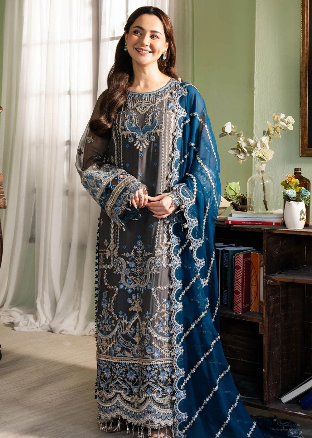 IM-192 - Nazaha - Unstitched - Naina Chiffon Collection by Imrozia 2024 - Memsaab Online