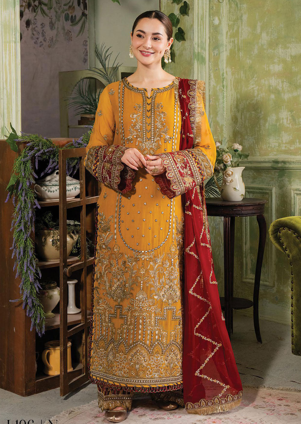 IM-196 - Naaz - Unstitched - Naina Chiffon Collection by Imrozia 2024 - Memsaab Online