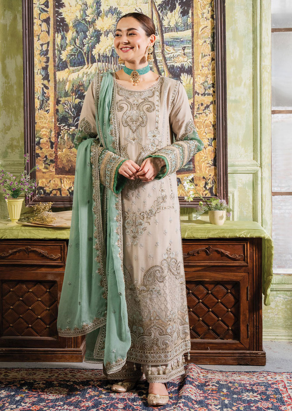 IM-198 - Beena - Unstitched - Naina Chiffon Collection by Imrozia 2024 - Memsaab Online