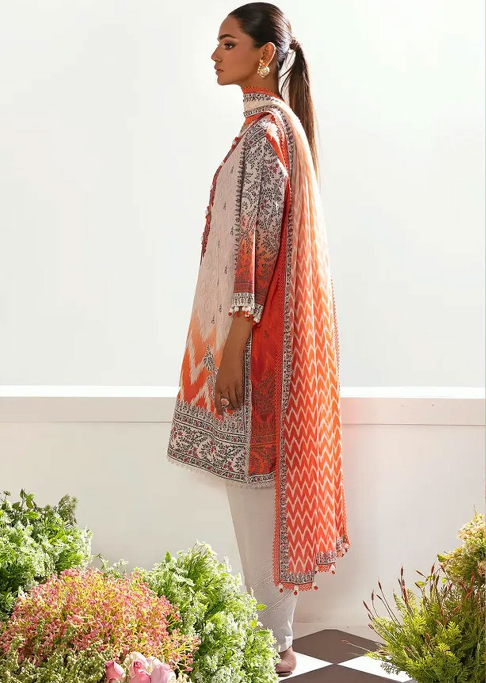 MZN-19-B - Unstitched - Mahay Summer Collection by Sana Safinaz 2023 - Memsaab Online