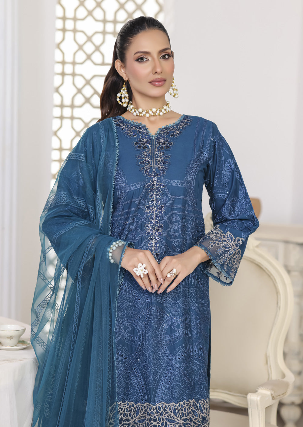 ATR-1601- Readymade Sehrish B Lux Cotton - Memsaab Online