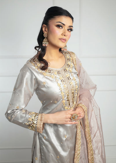 SRB1220 - Maha - Grey- Sehrish.B Designer - Memsaab Online