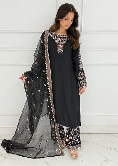 HK279 - KASHF - Black Linen Oufit - Memsaab Online