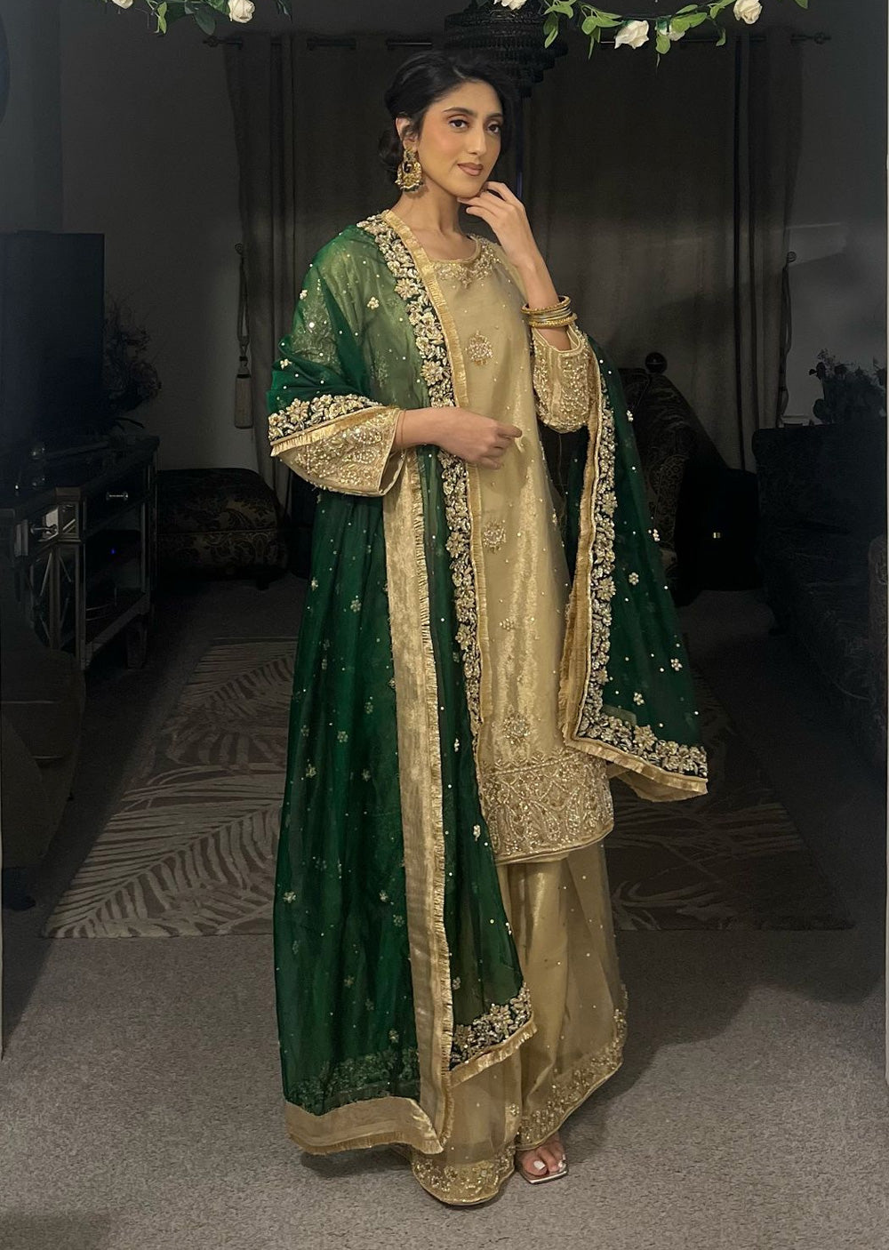 SRB1219 Fozia - Green - Readymade - Sehrish.B Designer - Memsaab Online