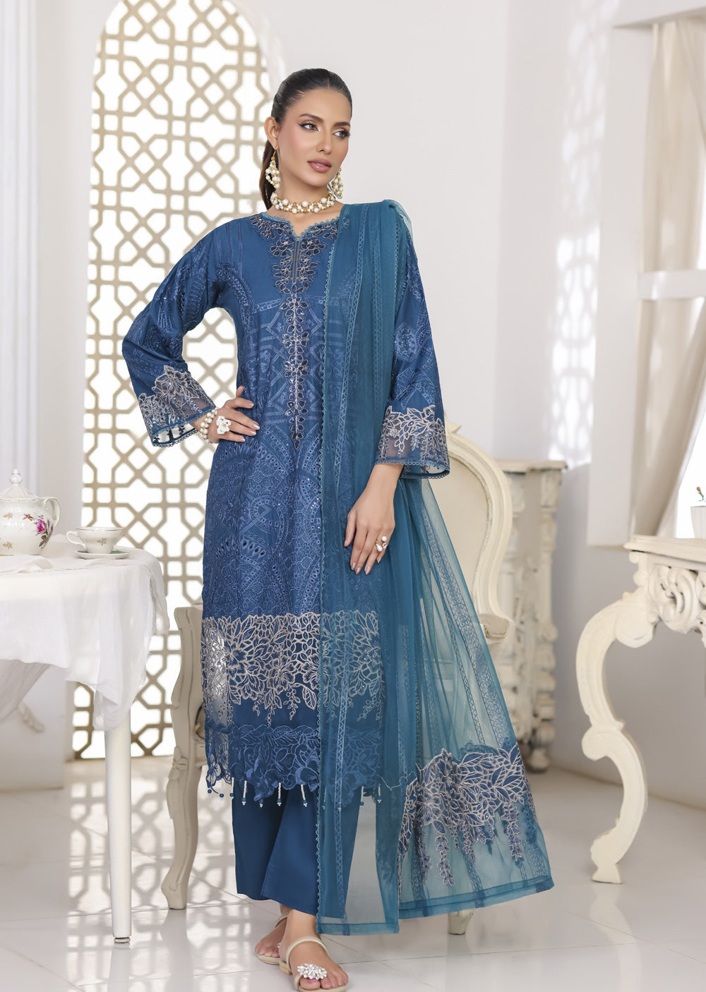 ATR-1601- Readymade Sehrish B Lux Cotton - Memsaab Online
