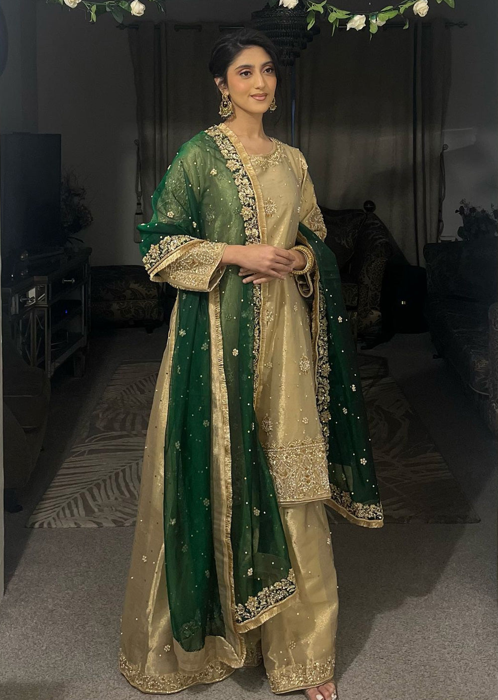 SRB1219 Fozia - Green - Readymade - Sehrish.B Designer - Memsaab Online