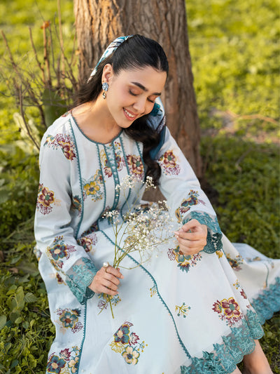 Petal Whisper Garnet - Readymade 3 Piece COTAN Suit - Memsaab Online