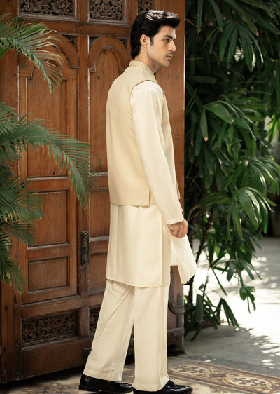 W-2985 - Readymade Maysori Fabric Full Embroidery Waistcoat - Memsaab Online