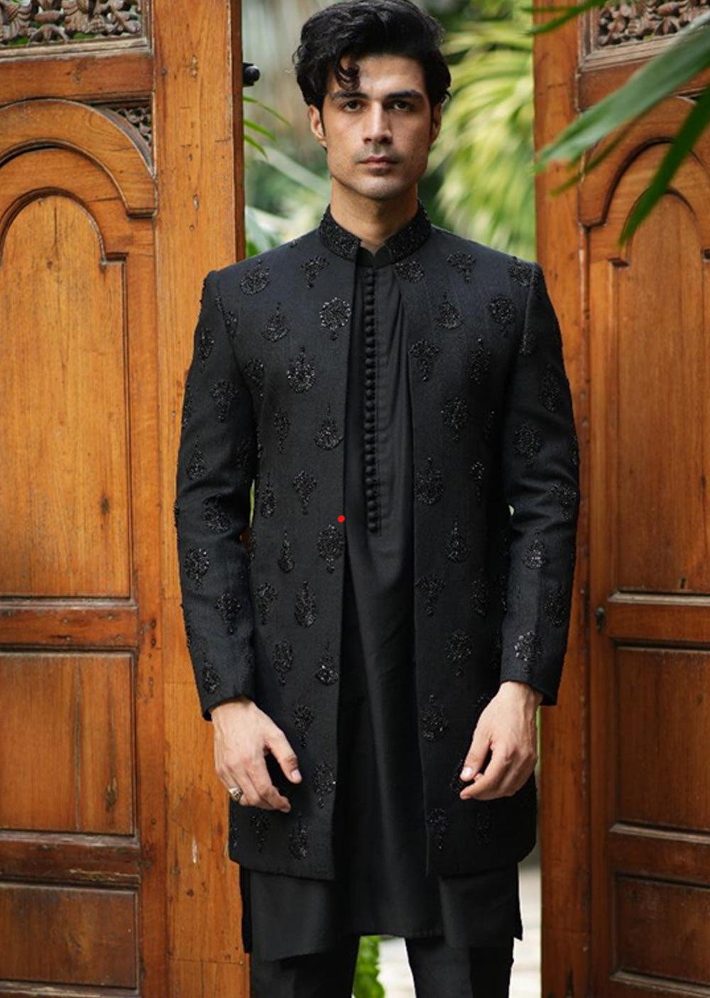 GS-5149 - Readymade Front Open Sherwani with Inner Suit 2025 - Memsaab Online