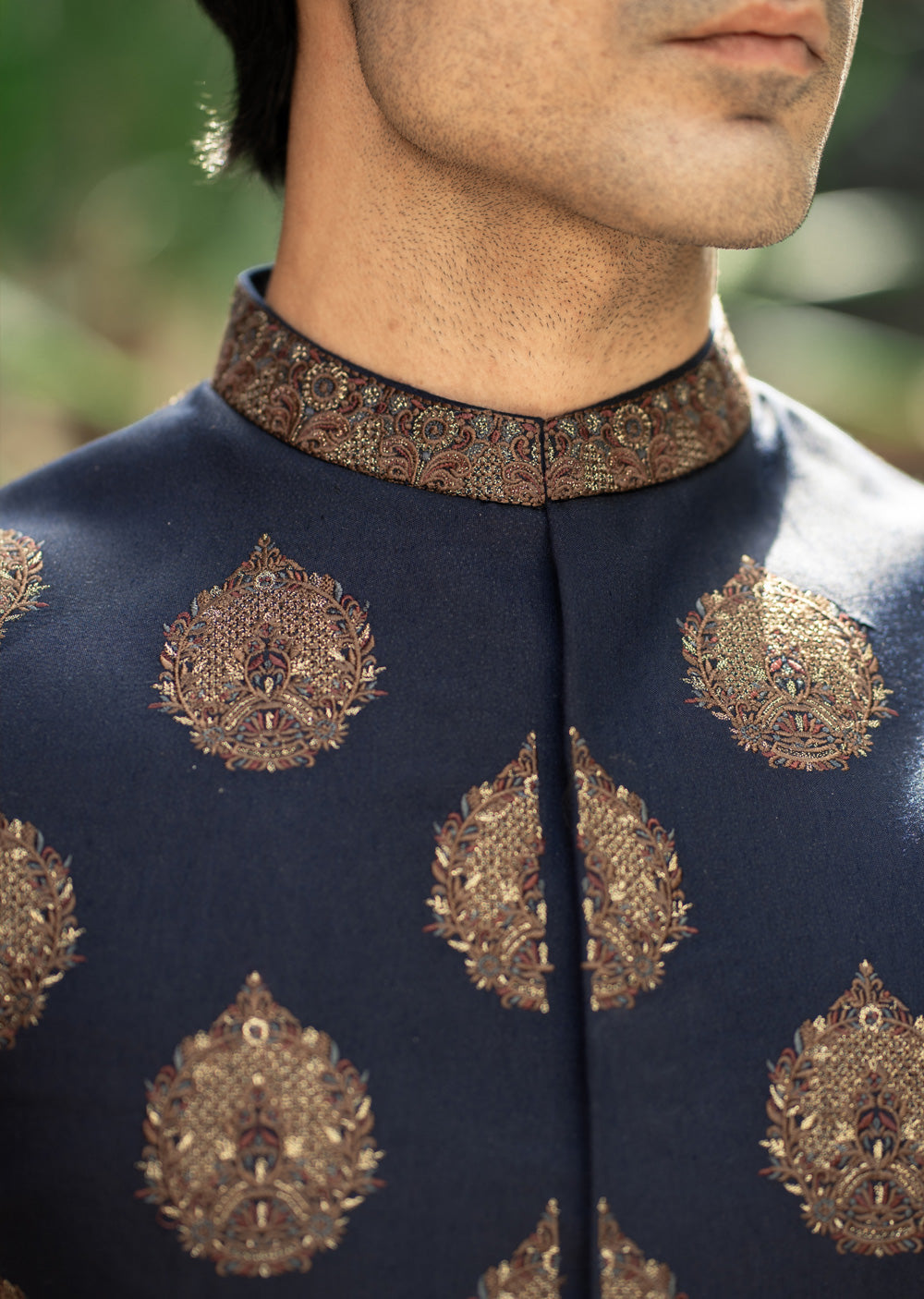 W-3009 - Readymade Maysori Fabric Full Embroidery Waistcoat - Memsaab Online