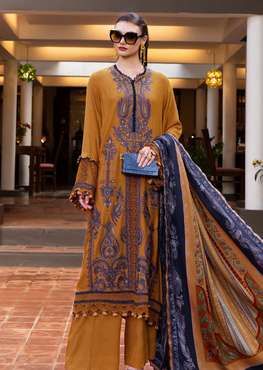 MPT-2803-A Unstitched - Maria B MPRINTS Collection 2025 - Memsaab Online