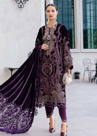 WL-1311-Unstitched Embroidered Velvet Suit 2025 - Memsaab Online