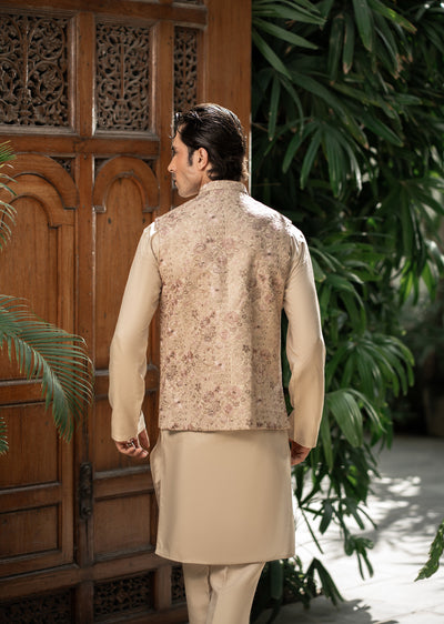 W-2852 - Readymade Maysori Fabric Full Embroidery Waistcoat - Memsaab Online