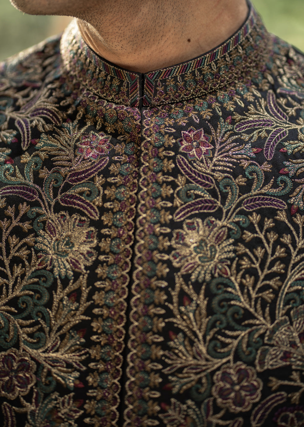 W-2998 - Readymade Maysori Fabric Full Embroidery Waistcoat - Memsaab Online