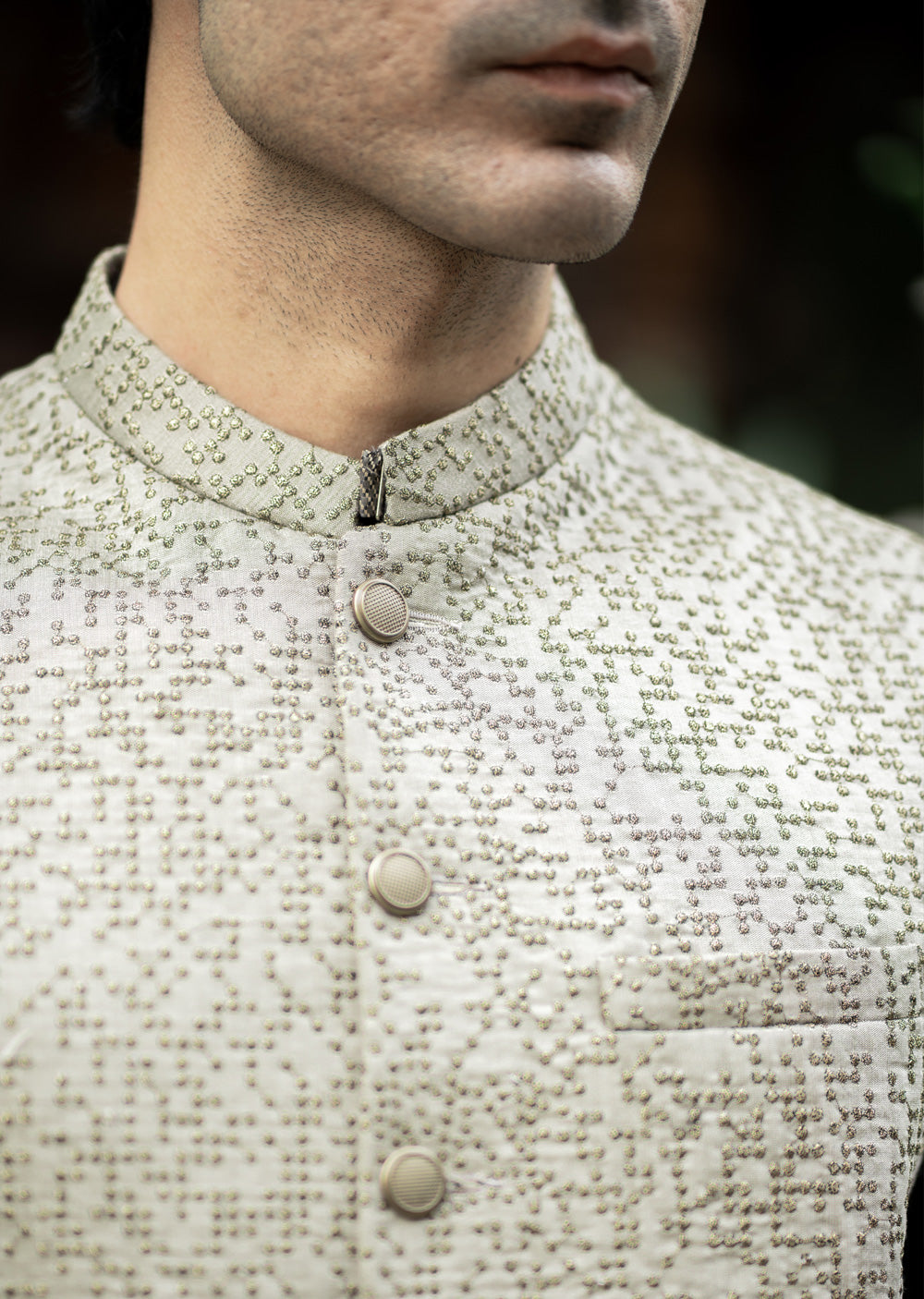 W-2867 - Readymade Maysori Fabric Full Embroidery Waistcoat - Memsaab Online