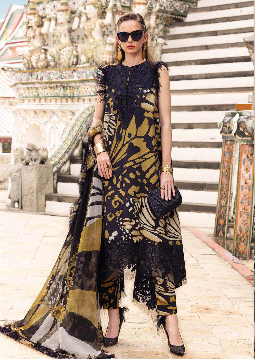 MPT-2809-B Unstitched - Maria B MPRINTS Collection 2025 - Memsaab Online