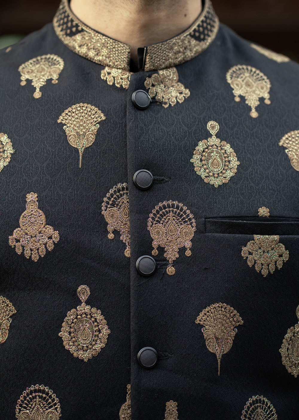 W-2992 - Readymade Maysori Fabric Full Embroidery Waistcoat - Memsaab Online