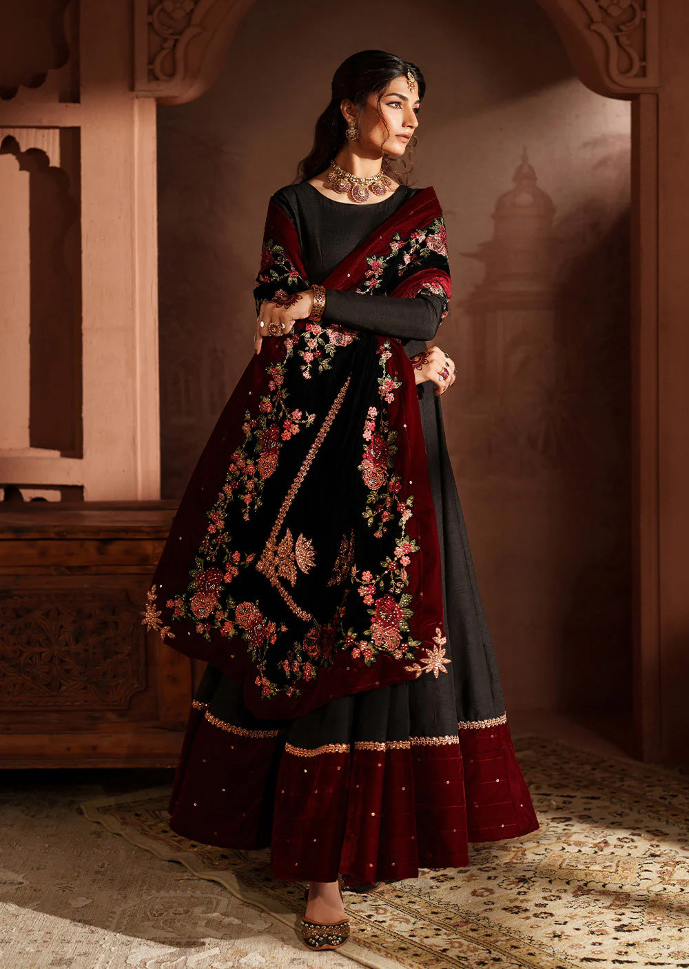 IV-59 Readymade Iznik Embroidered Velvet Edition 2025 - Memsaab Online