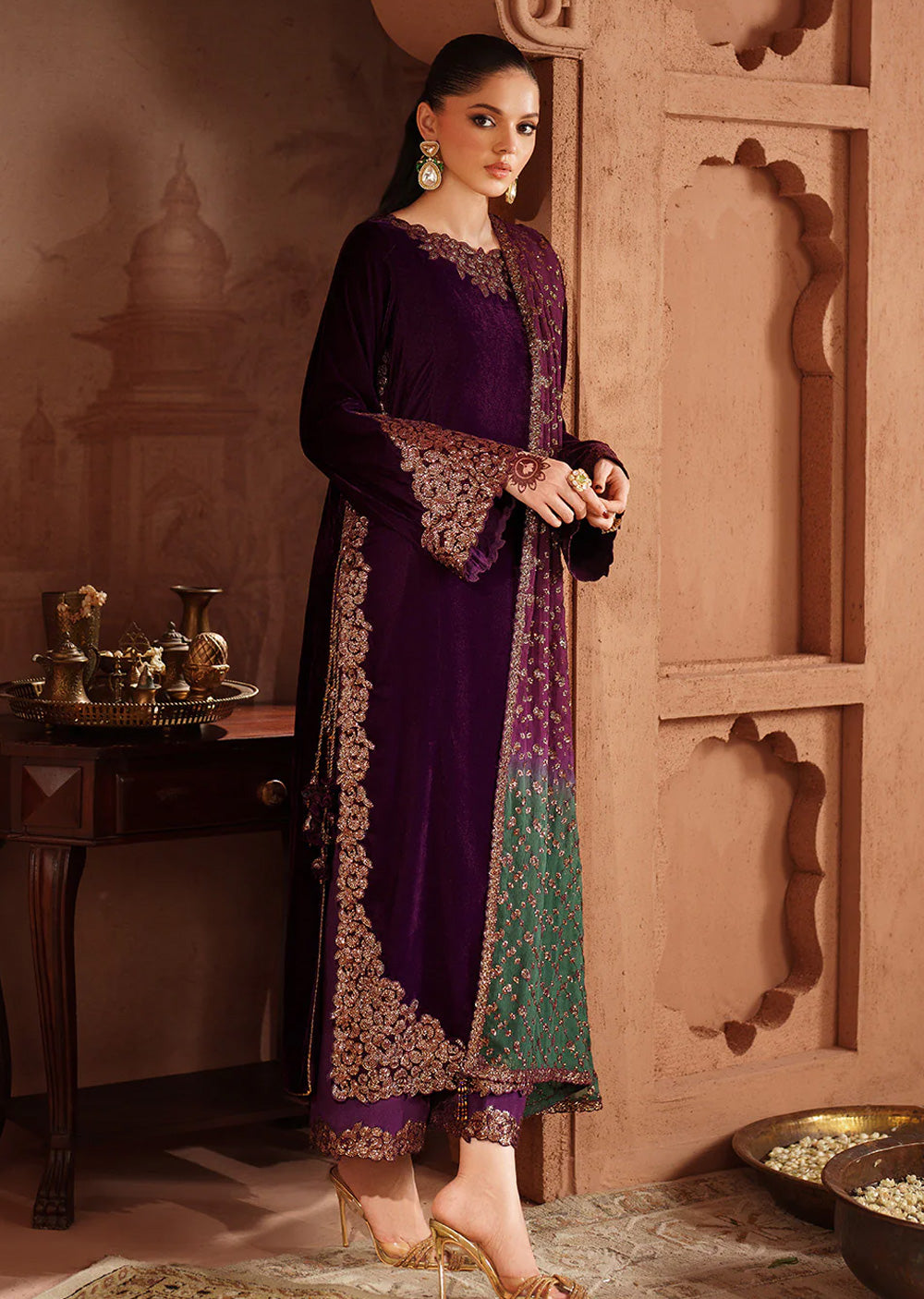 IV-57 Readymade Iznik Embroidered Velvet Edition 2025 - Memsaab Online