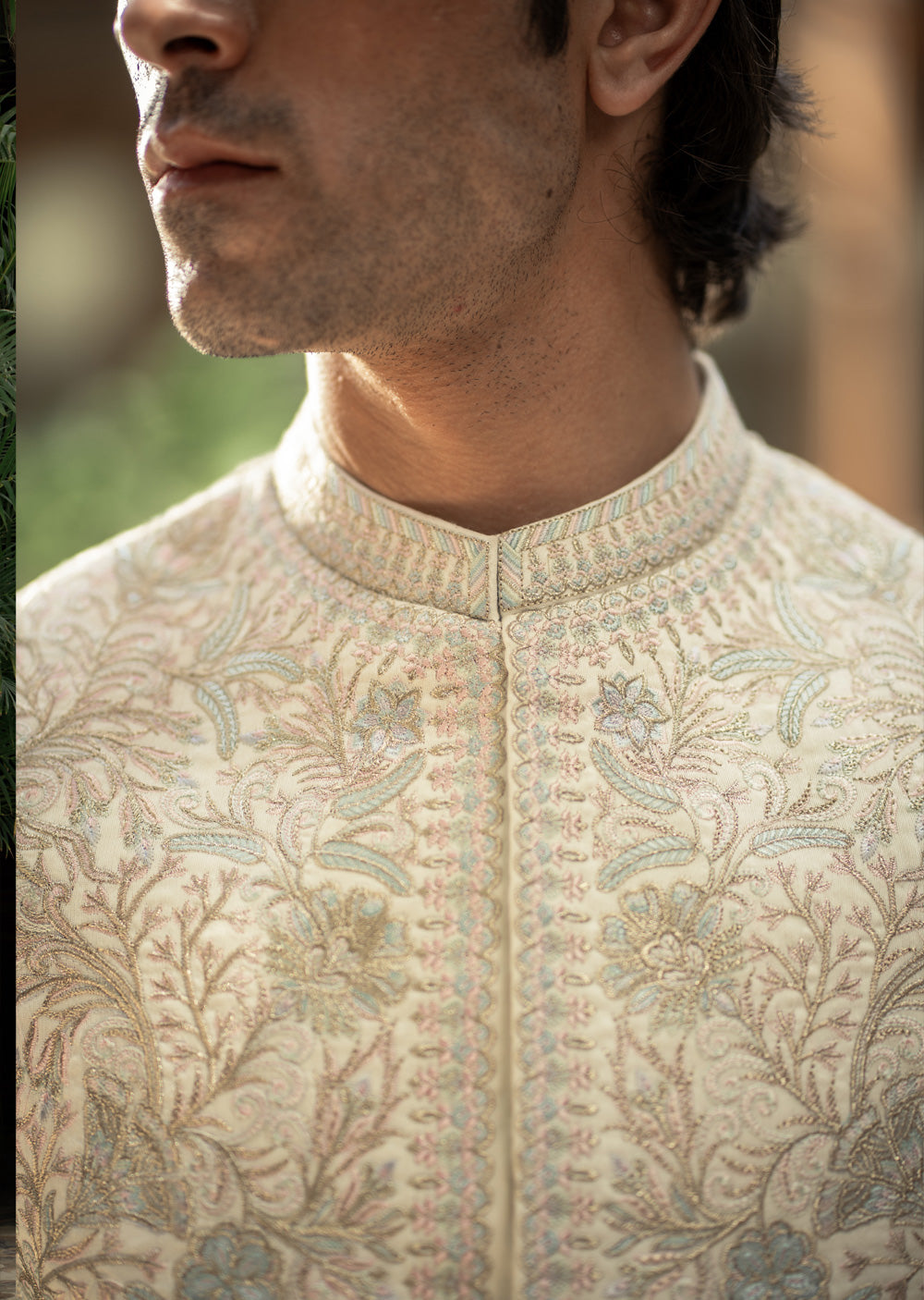 W-3002 - Readymade Maysori Fabric Full Embroidery Waistcoat - Memsaab Online