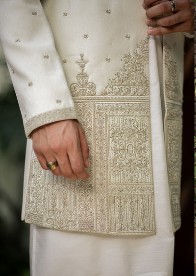 GS-5150 Readymade Front Open Sherwani with Inner Suit 2025 - Memsaab Online