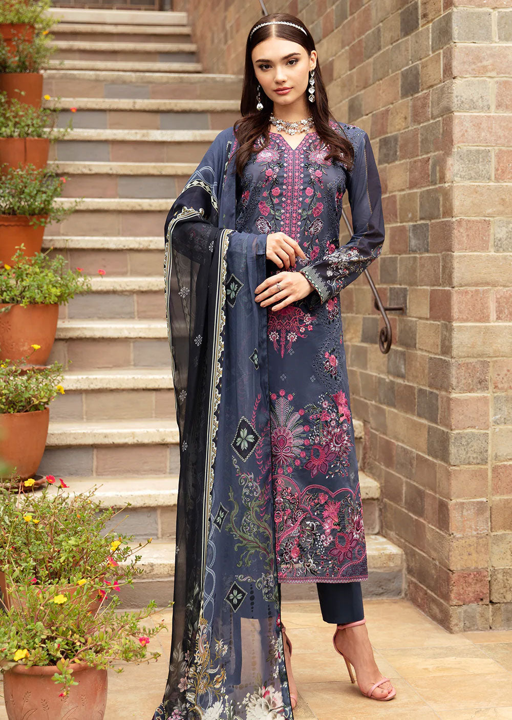 Y-901 - Unstitched - Riwayat by Ramsha Luxury Lawn Vol 09 - Memsaab Online