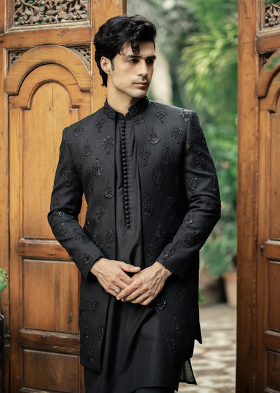 GS-5149 - Readymade Front Open Sherwani with Inner Suit 2025 - Memsaab Online