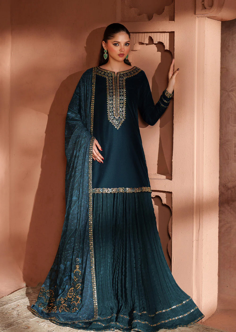 IV-64 Readymade Iznik Embroidered Velvet Edition 2025 - Memsaab Online