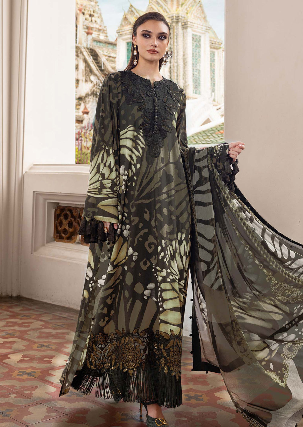 MPT-2809-A Unstitched - Maria B MPRINTS Collection 2025 - Memsaab Online