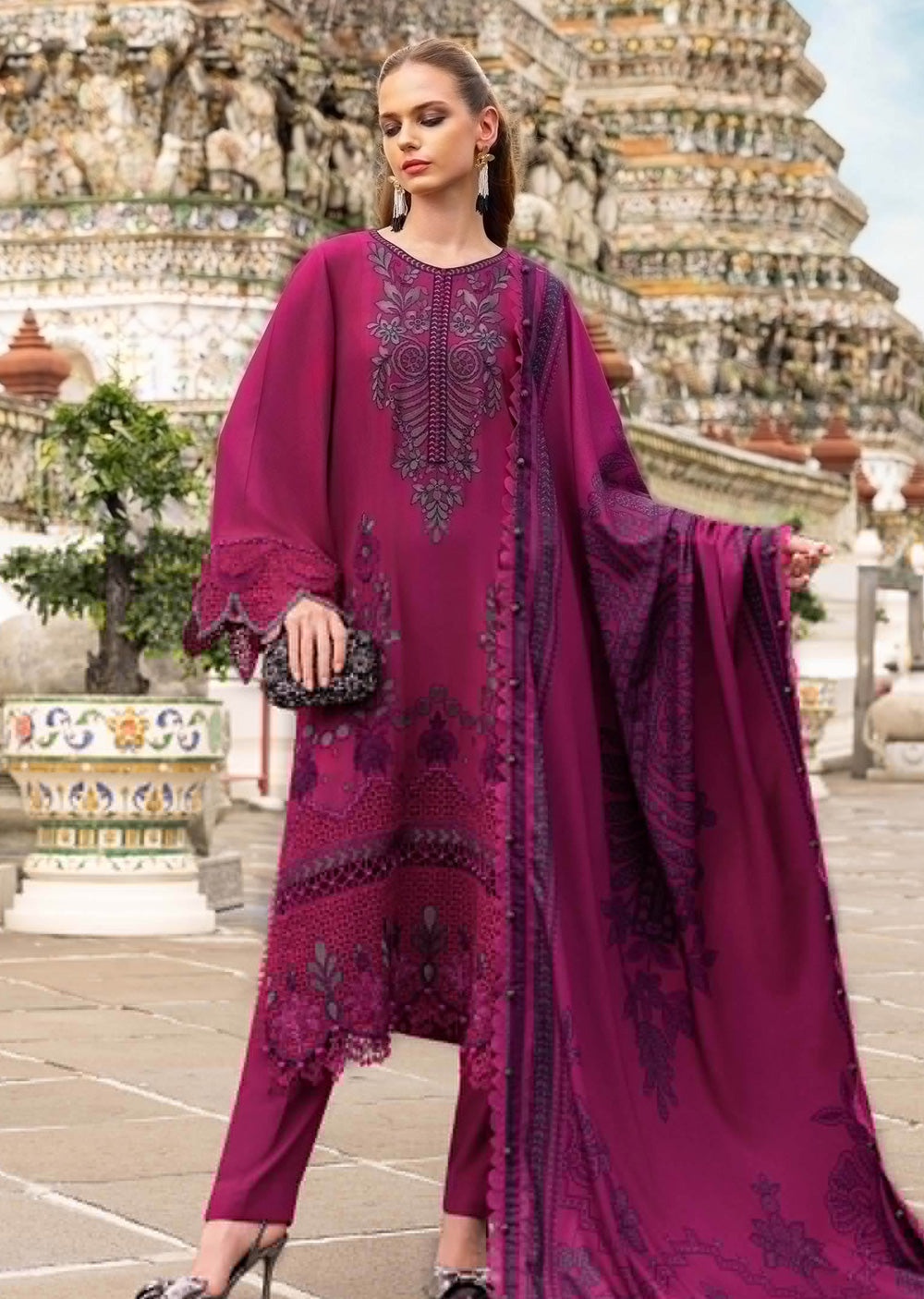MPT-2804-B Unstitched - Maria B MPRINTS Collection 2025 - Memsaab Online