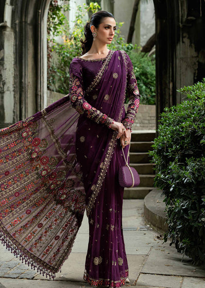 WF-09-01-Unstitched Embroidered Chiffon Saree Suit Maria B 2025 - Memsaab Online