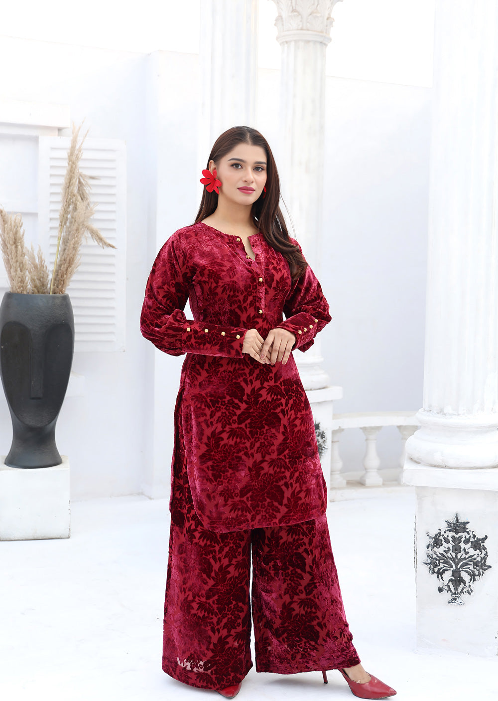 SFSH-10 - Readymade - LUXURY VELVET SUIT 2025 - Memsaab Online