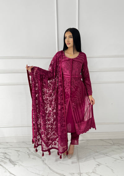 PS1664 Readymade Chiffon Suit - Memsaab Online