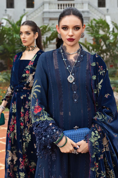 WL-1312-Maria b Embroidered Twill Linen Suit 2025 - Memsaab Online