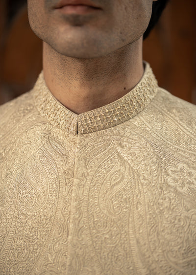 W-2985 - Readymade Maysori Fabric Full Embroidery Waistcoat - Memsaab Online