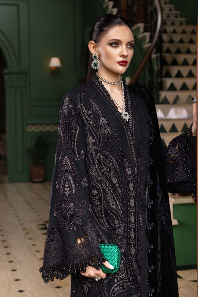 WL-1307- Maria b Embroidered Linen Suit 2025 - Memsaab Online