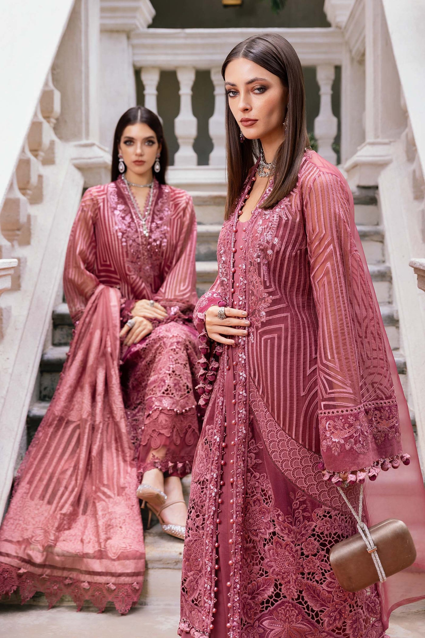WL-1304- Maria b Embroidered Organza Suit 2025 - Memsaab Online